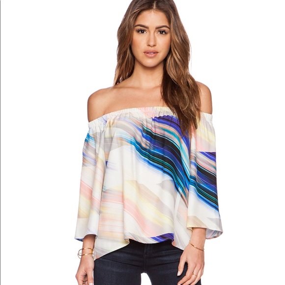 Amanda Uprichard Printed Top 100% silk Size S - Picture 1 of 13